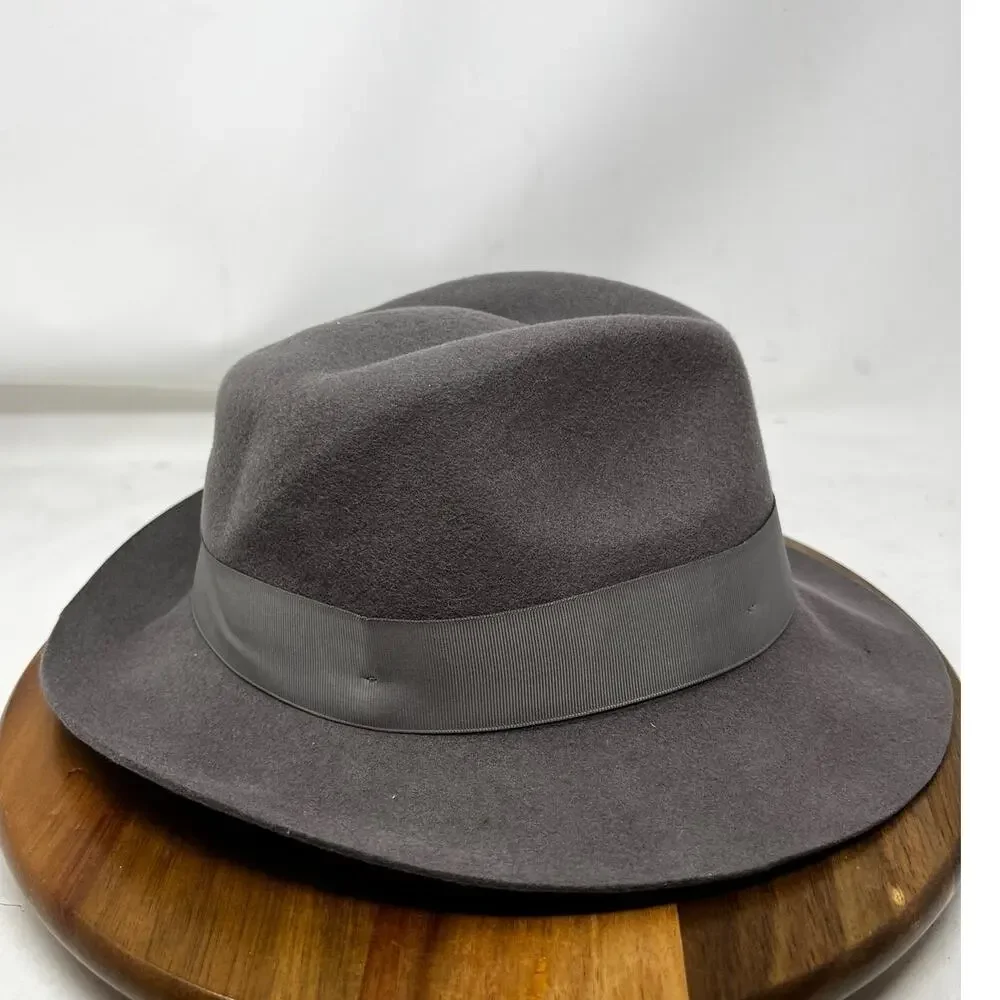 Bruno Capelo‎ Hat Mens Gray Fabio Wool Fedora Size Small